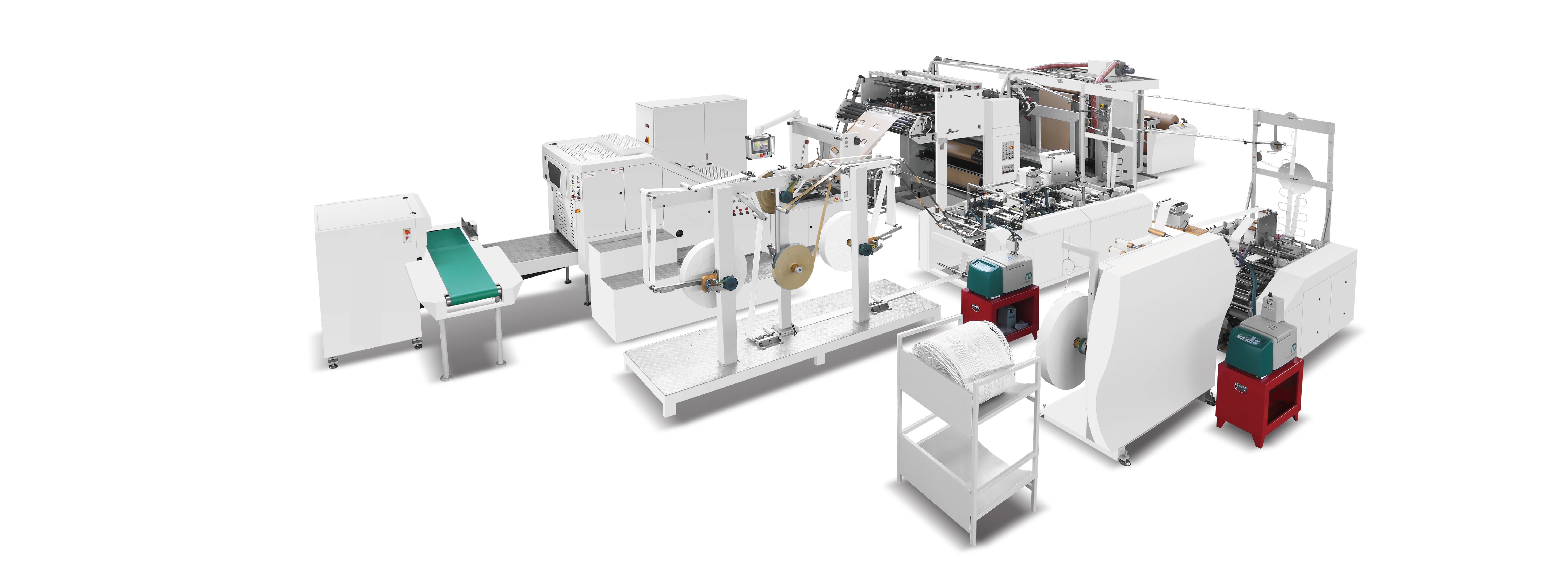 LQ-R450T / F Máquina para fabricar bolsas de papel de fondo cuadrado con alimentación por rollo totalmente automática （Mango giratorio y plano）