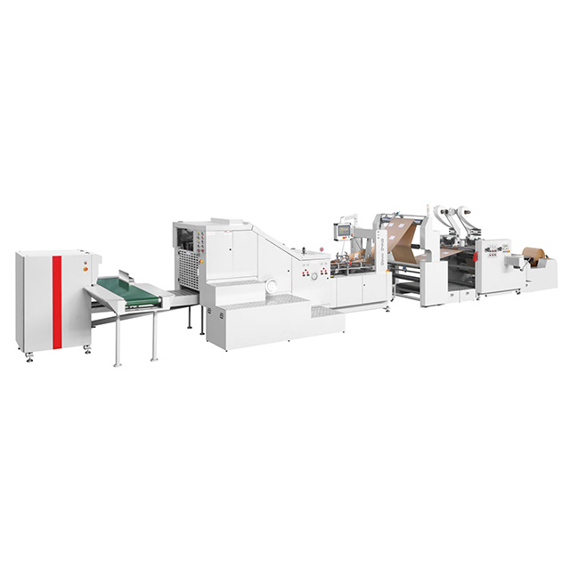 LQ-R330 / 450 (W + D) Máquina automática para fabricar bolsas de papel de fondo cuadrado con alimentación por rollo （Ventana + Manija troquelada)