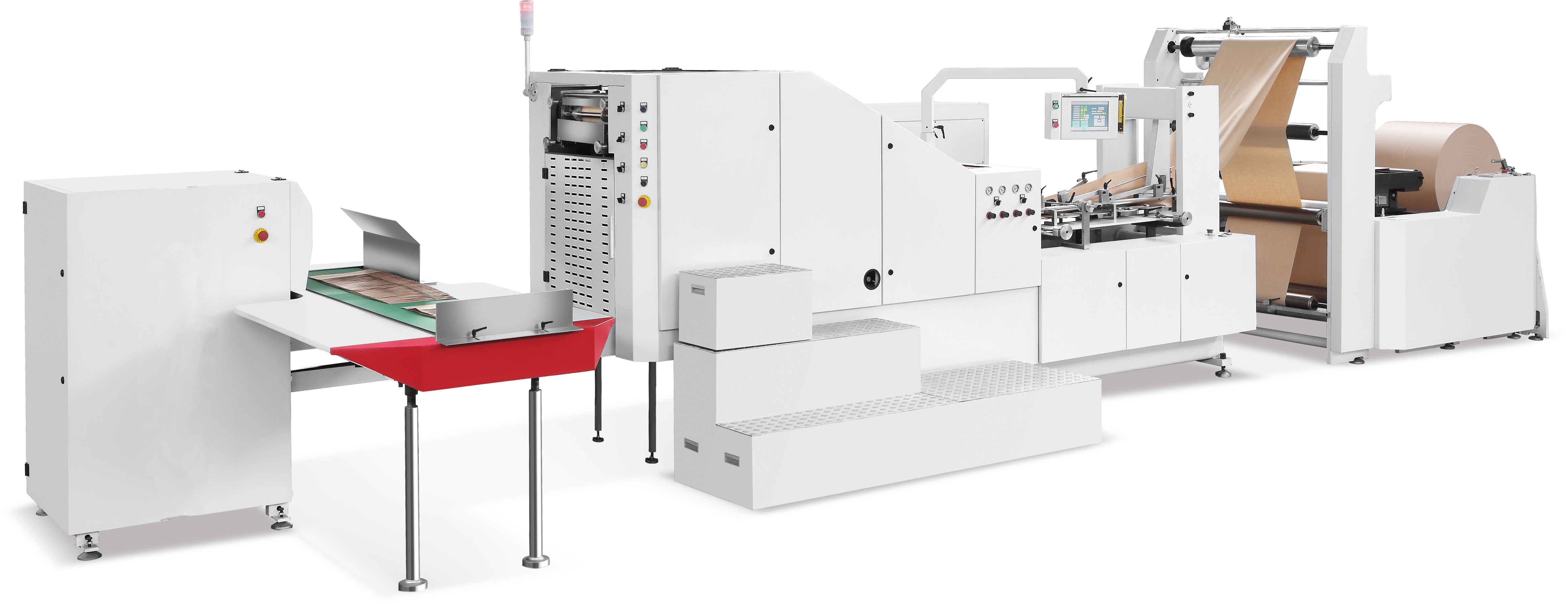 LQ-R450 Máquina automática para fabricar bolsas de papel de fondo cuadrado con alimentación por rollo